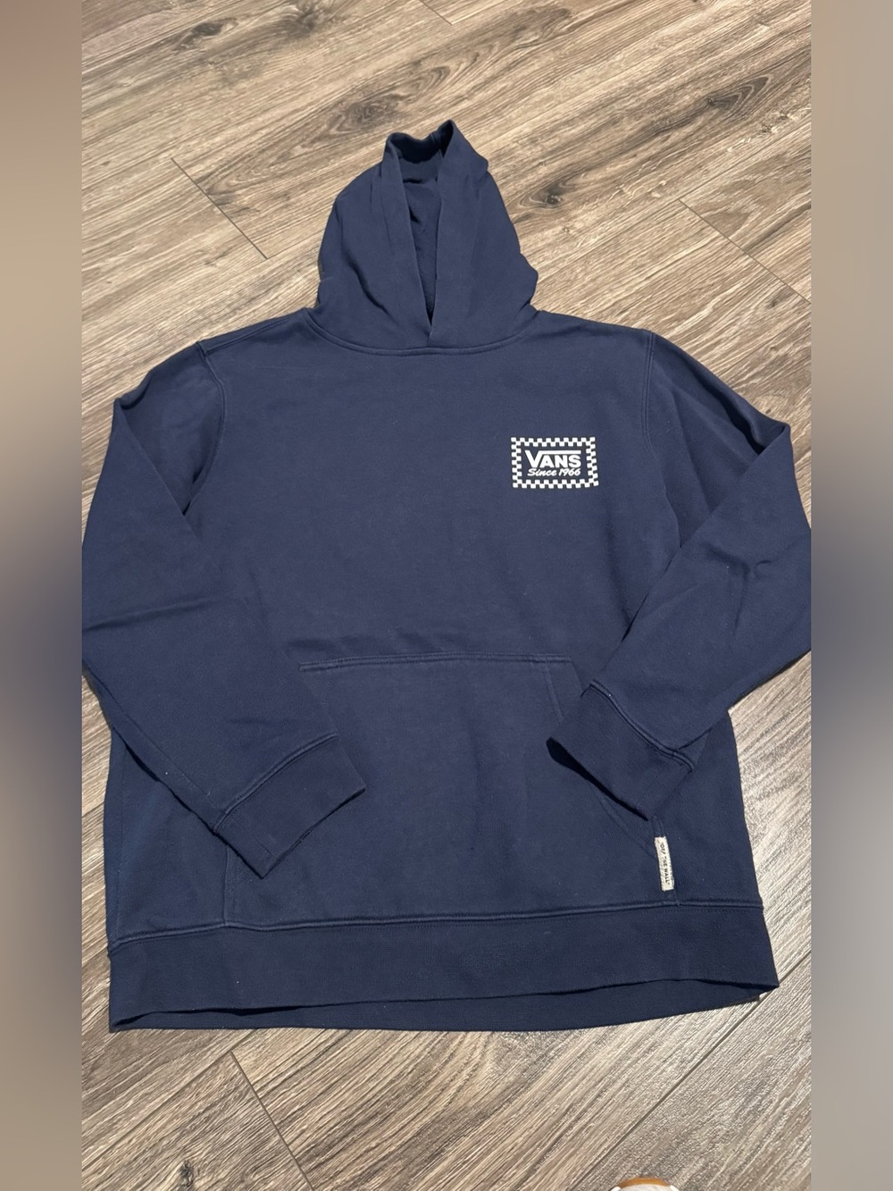 Vans Navy Pullover Hoodie with Checker Logo